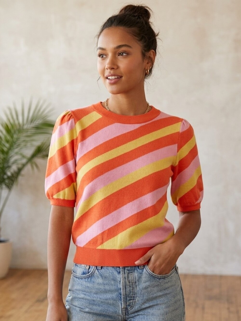 Fate Short Sleeve Sweater Y2K Retro Sz L